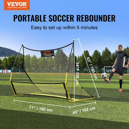 Soccer Trainer 2 in 1 Rebounder Net Iron Soccer Practice Equipment Sports Football Rebounder Wall Forteam Solo Training