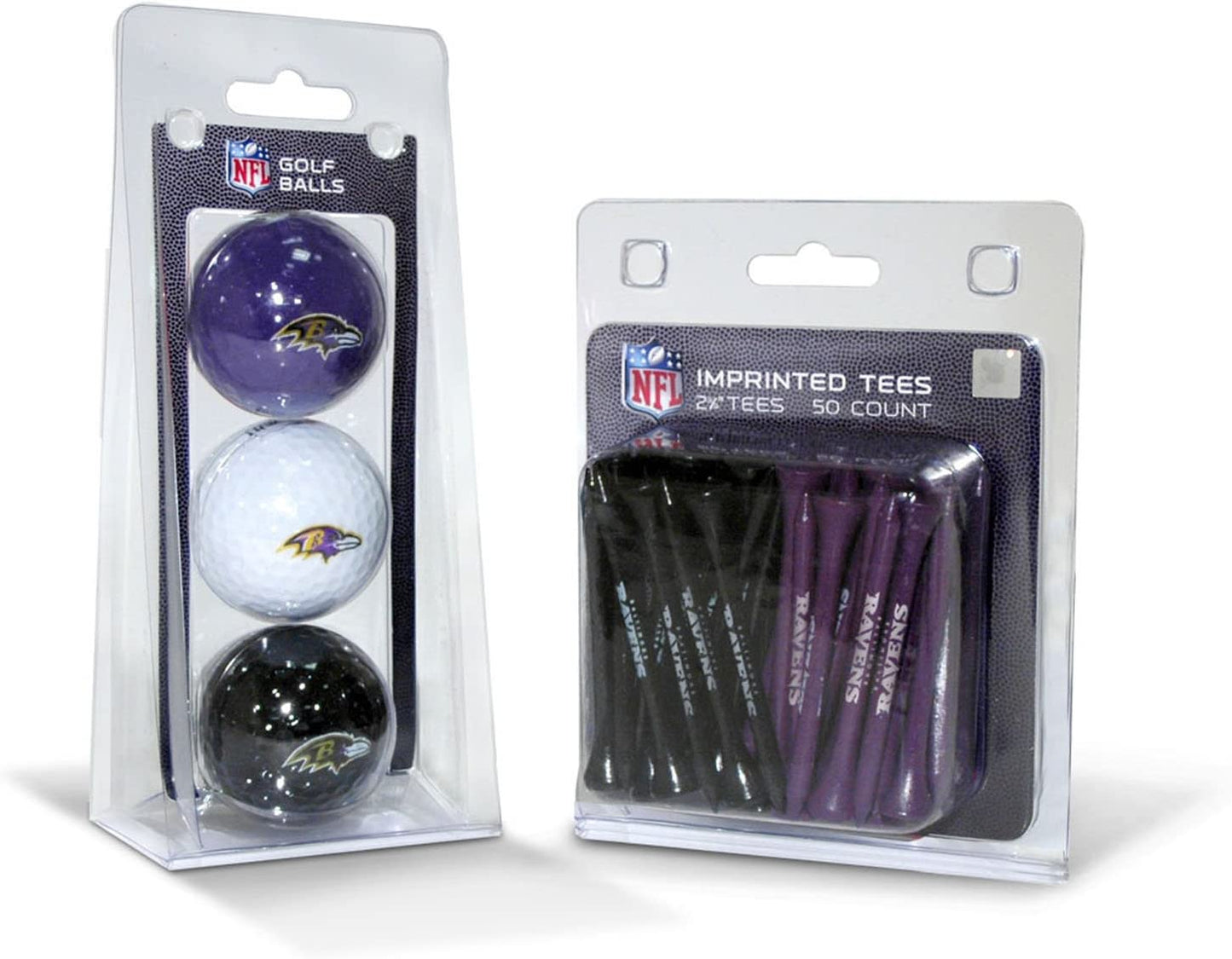 NFL Logo Imprinted Golf Balls (3 Count) & 2-3/4" Regulation Golf Tees (50 Count), Multi Colored