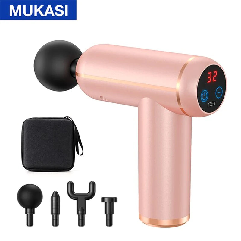 MUKASI Massage Gun Portable Percussion Pistol Massager for Body Neck Deep Tissue Muscle Relaxation Gout Pain Relief Fitness