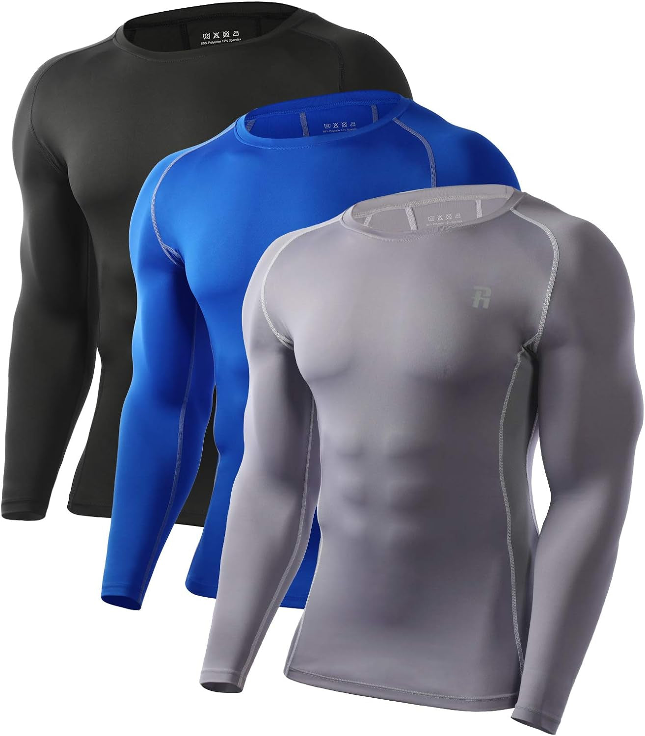 Compression Shirts for Men Long Sleeve Cool Dry Athletic Workout Tee Shirts Fishing Sun Shirts Sports Thermal Tights