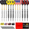 Steel Tip Darts Set, 12 Pack 24 Grams Professional Metal Dart Set with 20 Flights(4 Style) + 12 Aluminium Shaft