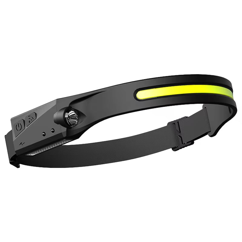 Induction Headlamp COB LED Sensor Head Lamp Built-In Battery Flashlight USB Rechargeable Head Torch 5 Lighting Modes Headlight