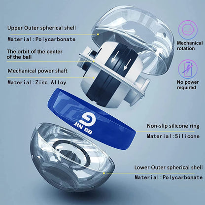 Wrist Trainer Ball Auto-Start Wrist Strengthener Gyroscopic Forearm Exerciser Gyro Ball for Strengthen Arms, Fingers, Wrist Bones and Muscles