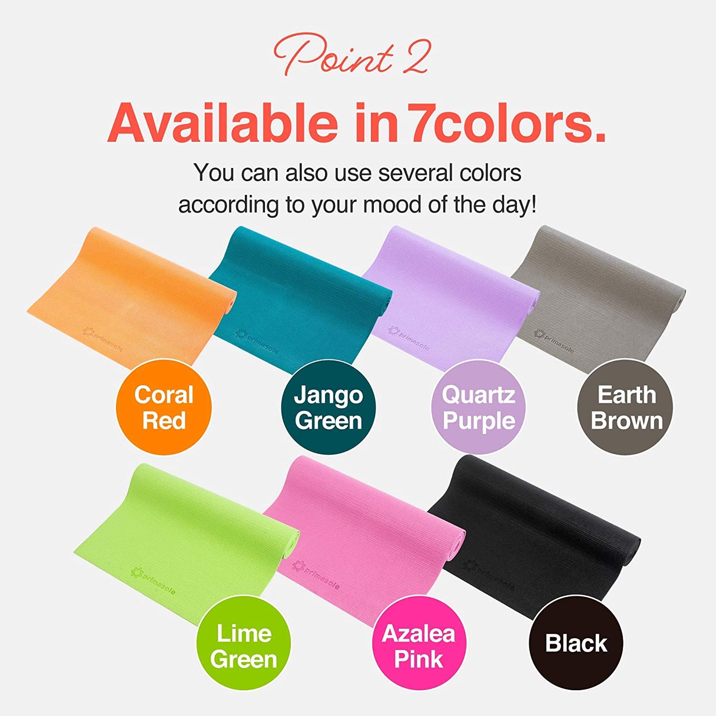 Yoga Mat with Carry Strap for Yoga Pilates Fitness and Floor Workout at Home and Gym Non-Slip 9 Colors