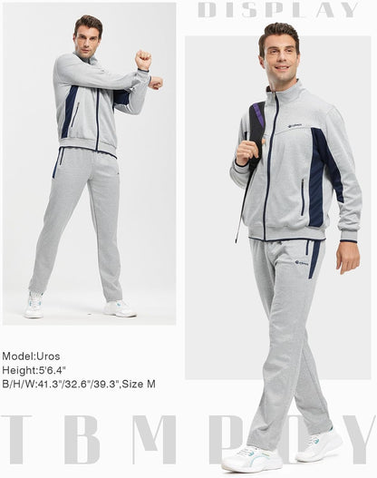 Men'S Tracksuits Sweatsuits for Men Sweat Track Suits 2 Piece Casual Athletic Jogging Warm up Full Zip Sets