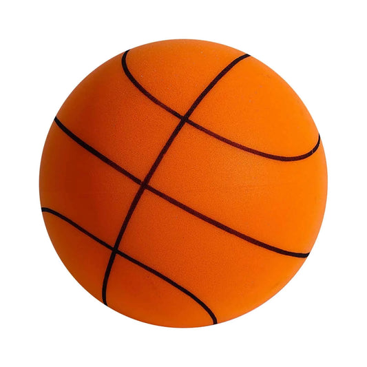 Silent Basketball - Silent Basketball Dribbling Indoor No Noise - Standard Hush Handle Foam Basketball - Orange/7 Inch