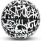 Fantom Rubber Basketball, Black & White Graffiti, 29.5"