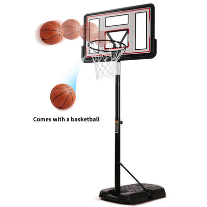 44In Portable Basketball Hoop with Height Adjustable 6.56Ft to 10Ft Basketball Goals for Youth Kids Indoor Outdoor(With Free Basketabll)