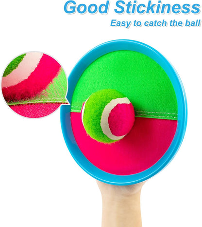 Toss and Catch Ball Set Kids Toys Outdoor Toys Beach Toys Pool Toys Ball Catch Sets Classic Outdoor Games Beach Games Yard Games for 3 4 5 6 7 8 9 10 Year Old Boys Girls Gifts Sports Equipment