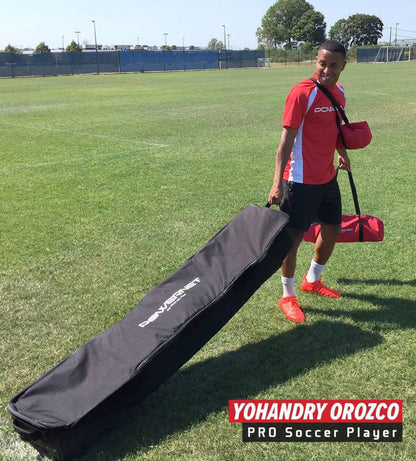 Portable Soccer Goal, Regulation Size Soccer Net with Steel Base, Pop up Soccer Training Equipment, 1 Goal & Zipper Storage Bag (24 X 8 FT)