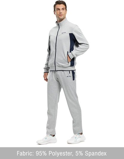 Men'S Tracksuits Sweatsuits for Men Sweat Track Suits 2 Piece Casual Athletic Jogging Warm up Full Zip Sets