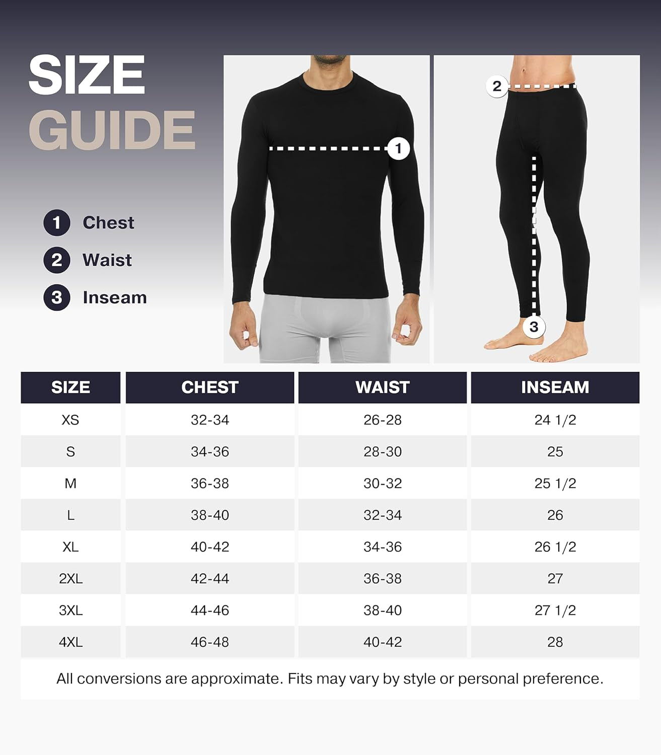 Long Johns Thermal Underwear for Men Fleece Lined Base Layer Set for Cold Weather