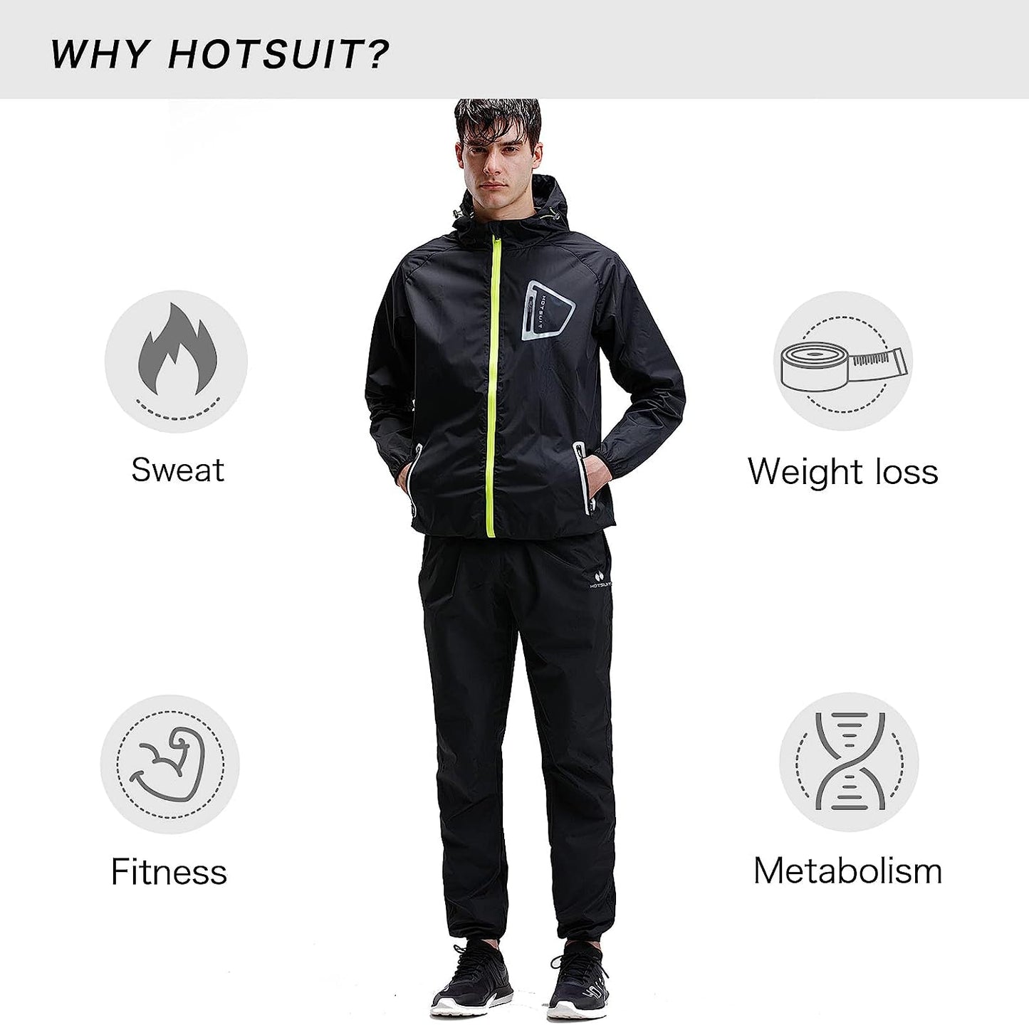 Sauna Suit Men Non Rip Boxing Sweat Suits Exercise Workout Jacket